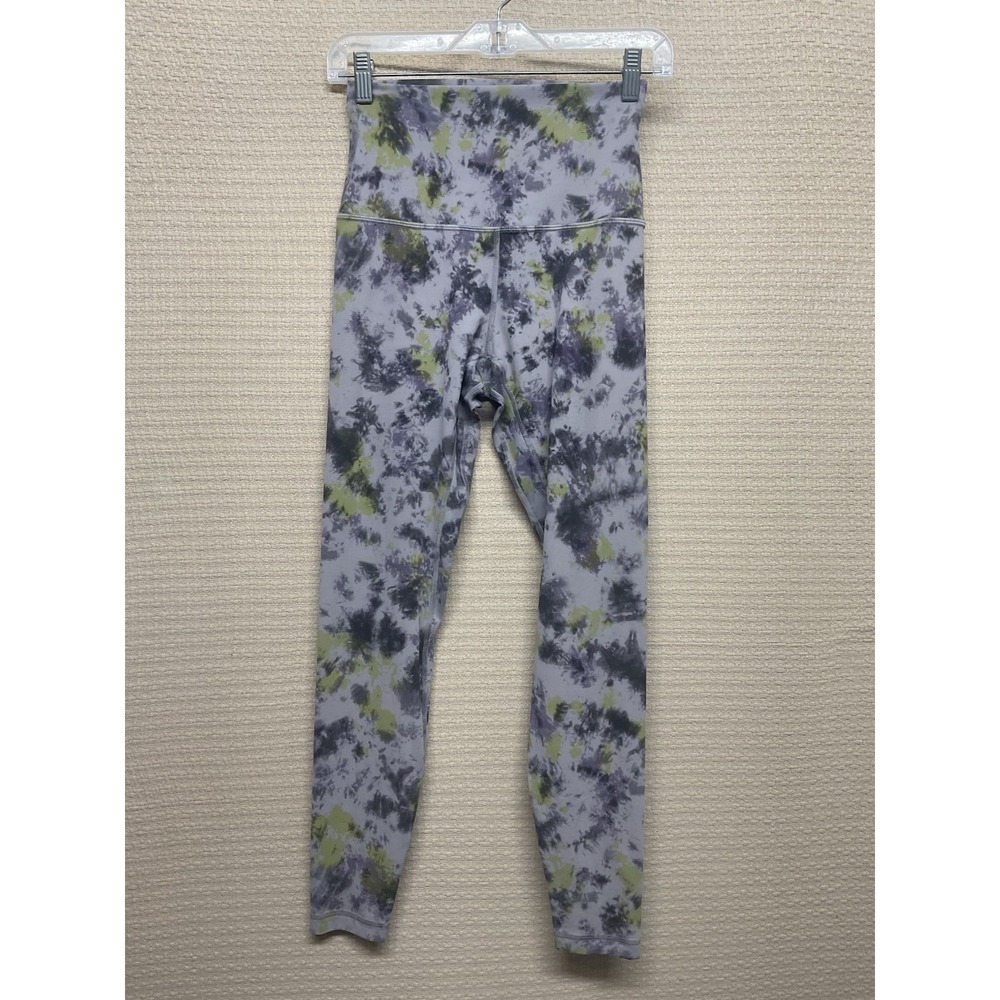 Lululemon Align Hr Crop 27 Leggings High Rise Radial Tie Dye Mauve Grey Size 6‎